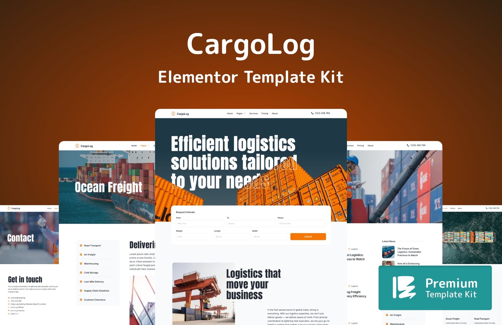 CargoLog Elementor Template Kit