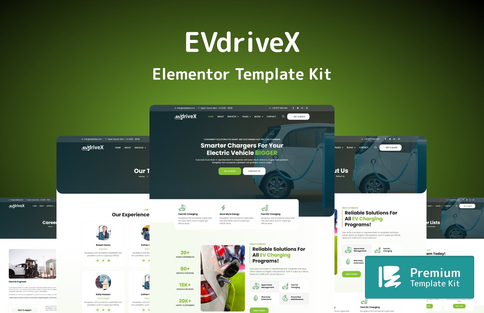 EVdriveX Elementor Template Kit