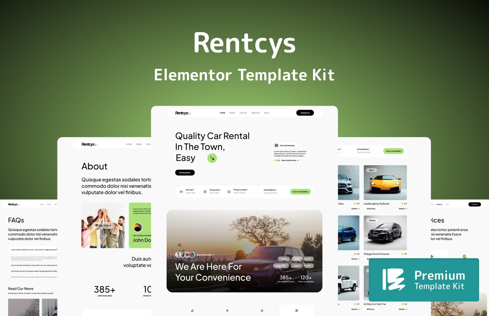 Rentcys Elementor Template Kit